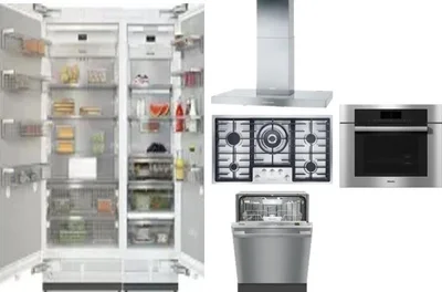 6 Piece Package Includes Refrigerator, Freezer, Cooktop, Wall Oven, Hood And Dishwasher
