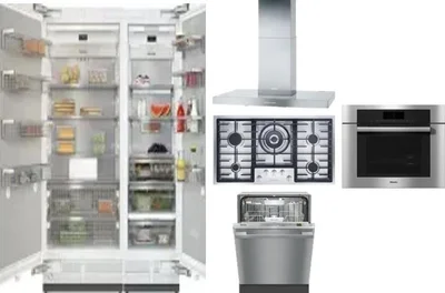 6 Piece Package Includes Refrigerator, Freezer, Cooktop, Wall Oven, Hood And Dishwasher