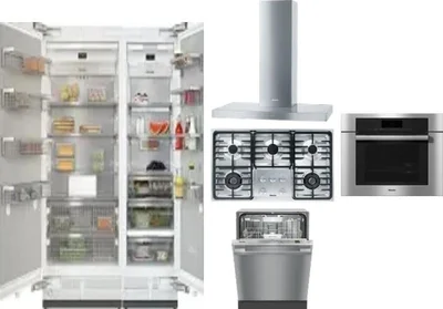 6 Piece Package Includes Refrigerator, Freezer, Cooktop, Wall Oven, Hood And Dishwasher
