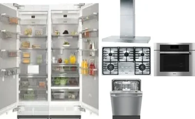 6 Piece Package Includes Refrigerator, Freezer, Cooktop, Wall Oven, Hood And Dishwasher