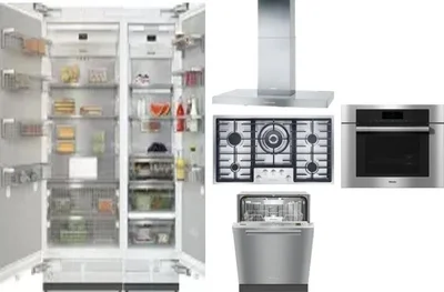 6 Piece Package Includes Refrigerator, Freezer, Cooktop, Wall Oven, Hood And Dishwasher