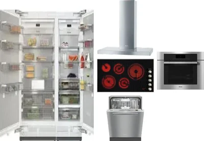 6 Piece Package Includes Refrigerator, Freezer, Cooktop, Wall Oven, Hood And Dishwasher