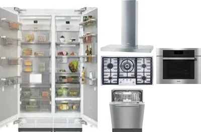 6 Piece Package Includes Refrigerator, Freezer, Cooktop, Wall Oven, Hood And Dishwasher