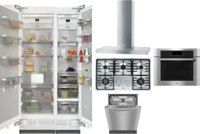 6 Piece Package Includes Refrigerator, Freezer, Cooktop, Wall Oven, Hood And Dishwasher