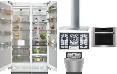 6 Piece Package Includes Refrigerator, Freezer, Cooktop, Wall Oven, Hood And Dishwasher