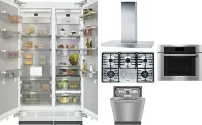 6 Piece Package Includes Refrigerator, Freezer, Cooktop, Wall Oven, Hood And Dishwasher