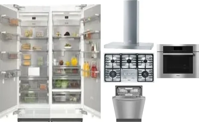 6 Piece Package Includes Refrigerator, Freezer, Cooktop, Wall Oven, Hood And Dishwasher