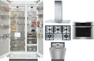 6 Piece Package Includes Refrigerator, Freezer, Cooktop, Wall Oven, Hood And Dishwasher
