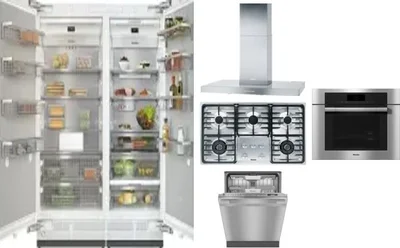 6 Piece Package Includes Refrigerator, Freezer, Cooktop, Wall Oven, Hood And Dishwasher
