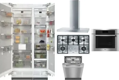6 Piece Package Includes Refrigerator, Freezer, Cooktop, Wall Oven, Hood And Dishwasher
