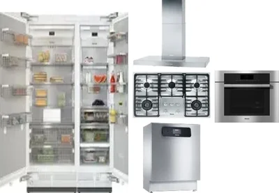 6 Piece Package Includes Refrigerator, Freezer, Cooktop, Wall Oven, Hood And Dishwasher