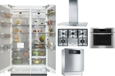 6 Piece Package Includes Refrigerator, Freezer, Cooktop, Wall Oven, Hood And Dishwasher