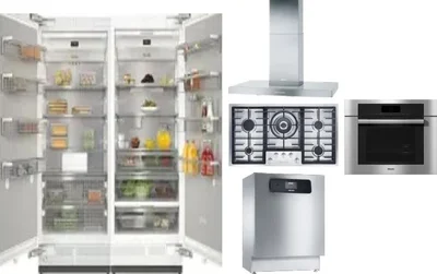 6 Piece Package Includes Refrigerator, Freezer, Cooktop, Wall Oven, Hood And Dishwasher