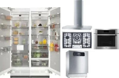 6 Piece Package Includes Refrigerator, Freezer, Cooktop, Wall Oven, Hood And Dishwasher
