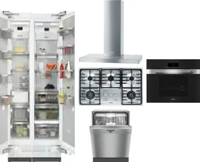 6 Piece Package Includes Refrigerator, Freezer, Cooktop, Wall Oven, Hood And Dishwasher