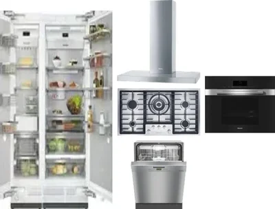 6 Piece Package Includes Refrigerator, Freezer, Cooktop, Wall Oven, Hood And Dishwasher