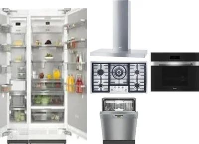 6 Piece Package Includes Refrigerator, Freezer, Cooktop, Wall Oven, Hood And Dishwasher