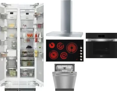 6 Piece Package Includes Refrigerator, Freezer, Cooktop, Wall Oven, Hood And Dishwasher