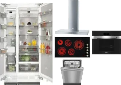 6 Piece Package Includes Refrigerator, Freezer, Cooktop, Wall Oven, Hood And Dishwasher