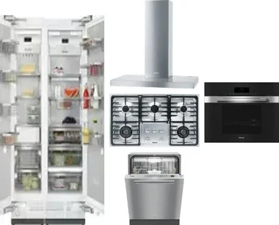 6 Piece Package Includes Refrigerator, Freezer, Cooktop, Wall Oven, Hood And Dishwasher