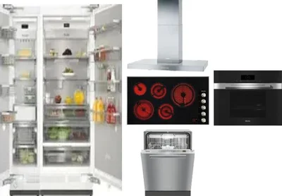6 Piece Package Includes Refrigerator, Freezer, Cooktop, Wall Oven, Hood And Dishwasher