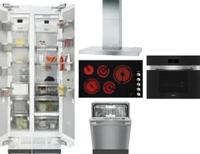 6 Piece Package Includes Refrigerator, Freezer, Cooktop, Wall Oven, Hood And Dishwasher