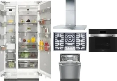 6 Piece Package Includes Refrigerator, Freezer, Cooktop, Wall Oven, Hood And Dishwasher