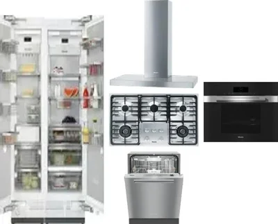 6 Piece Package Includes Refrigerator, Freezer, Cooktop, Wall Oven, Hood And Dishwasher