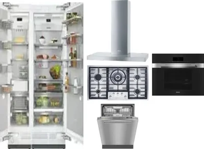 6 Piece Package Includes Refrigerator, Freezer, Cooktop, Wall Oven, Hood And Dishwasher