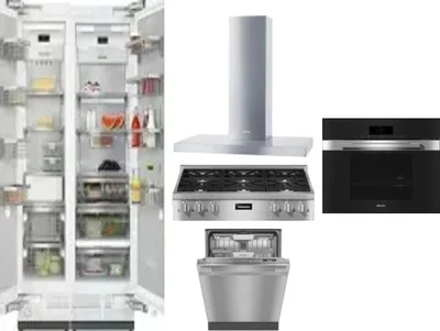 6 Piece Package Includes Refrigerator, Freezer, Cooktop, Wall Oven, Hood And Dishwasher