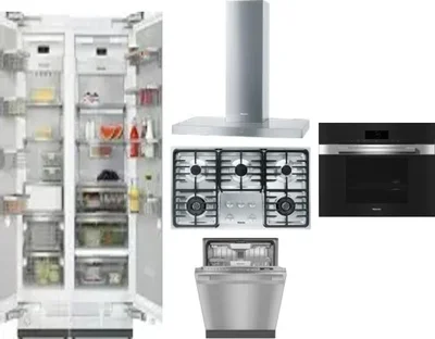 6 Piece Package Includes Refrigerator, Freezer, Cooktop, Wall Oven, Hood And Dishwasher