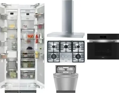 6 Piece Package Includes Refrigerator, Freezer, Cooktop, Wall Oven, Hood And Dishwasher