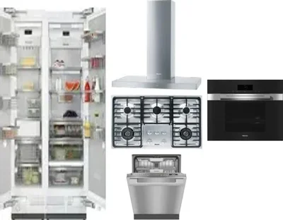 6 Piece Package Includes Refrigerator, Freezer, Cooktop, Wall Oven, Hood And Dishwasher