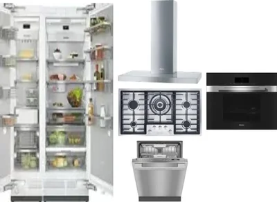 6 Piece Package Includes Refrigerator, Freezer, Cooktop, Wall Oven, Hood And Dishwasher