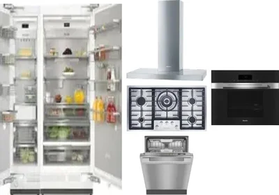 6 Piece Package Includes Refrigerator, Freezer, Cooktop, Wall Oven, Hood And Dishwasher