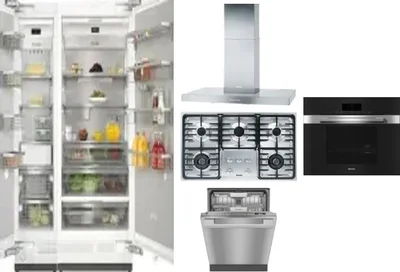 6 Piece Package Includes Refrigerator, Freezer, Cooktop, Wall Oven, Hood And Dishwasher