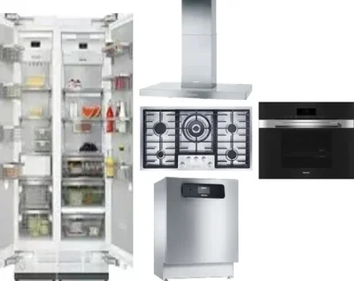6 Piece Package Includes Refrigerator, Freezer, Cooktop, Wall Oven, Hood And Dishwasher