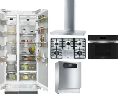 6 Piece Package Includes Refrigerator, Freezer, Cooktop, Wall Oven, Hood And Dishwasher