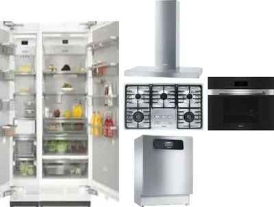 6 Piece Package Includes Refrigerator, Freezer, Cooktop, Wall Oven, Hood And Dishwasher