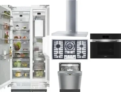 6 Piece Package Includes Refrigerator, Freezer, Cooktop, Wall Oven, Hood And Dishwasher