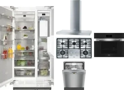 6 Piece Package Includes Refrigerator, Freezer, Cooktop, Wall Oven, Hood And Dishwasher