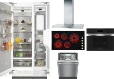 6 Piece Package Includes Refrigerator, Freezer, Cooktop, Wall Oven, Hood And Dishwasher