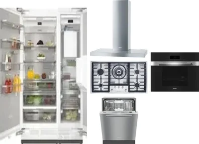 6 Piece Package Includes Refrigerator, Freezer, Cooktop, Wall Oven, Hood And Dishwasher