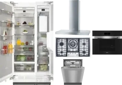 6 Piece Package Includes Refrigerator, Freezer, Cooktop, Wall Oven, Hood And Dishwasher