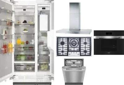6 Piece Package Includes Refrigerator, Freezer, Cooktop, Wall Oven, Hood And Dishwasher
