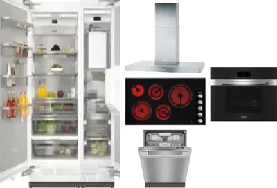 6 Piece Package Includes Refrigerator, Freezer, Cooktop, Wall Oven, Hood And Dishwasher