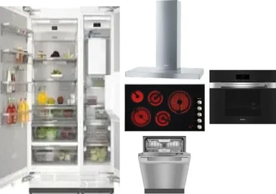 6 Piece Package Includes Refrigerator, Freezer, Cooktop, Wall Oven, Hood And Dishwasher