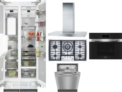 6 Piece Package Includes Refrigerator, Freezer, Cooktop, Wall Oven, Hood And Dishwasher
