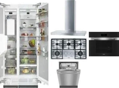 6 Piece Package Includes Refrigerator, Freezer, Cooktop, Wall Oven, Hood And Dishwasher
