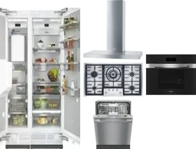 6 Piece Package Includes Refrigerator, Freezer, Cooktop, Wall Oven, Hood And Dishwasher